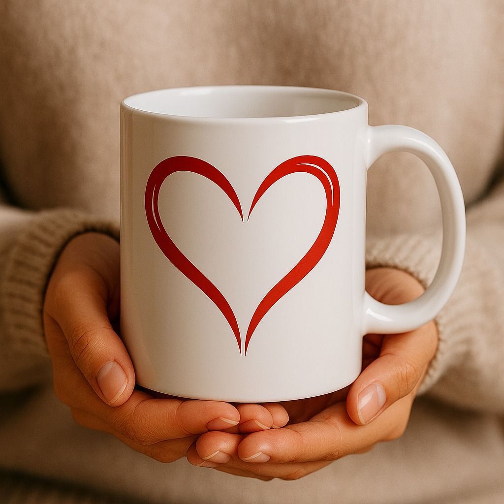 Mug Single Heart Print